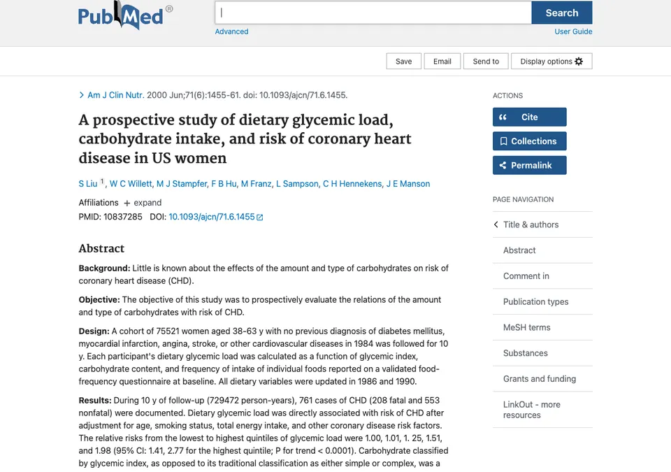 A prospective study of dietary glycemic load, carbohydrate intake, and risk of coronary heart disease in US women