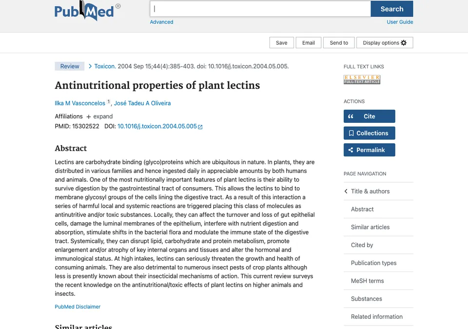 Antinutritional properties of plant lectins