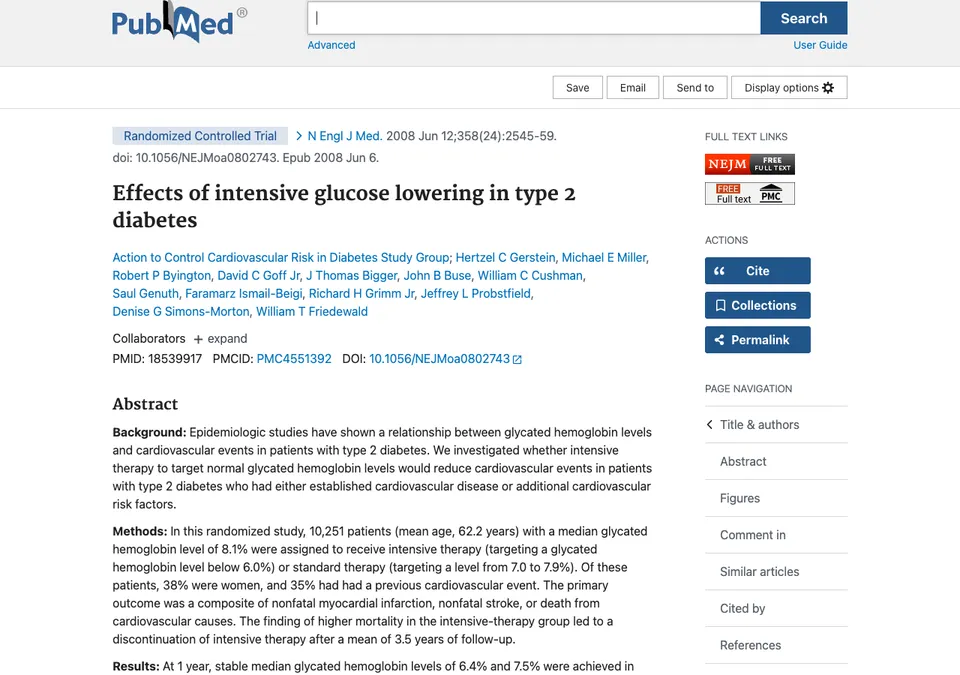 Effects of intensive glucose lowering in type 2 diabetes