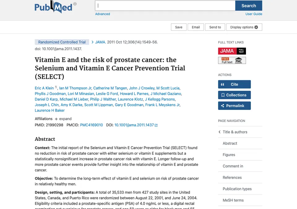 Vitamin E and the risk of prostate cancer: the Selenium and Vitamin E Cancer Prevention Trial (SELECT)