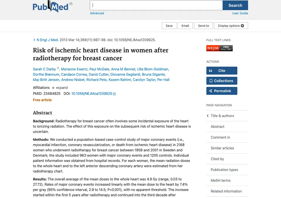 Risk of Ischemic Heart Disease in Women After Radiotherapy for Breast Cancer