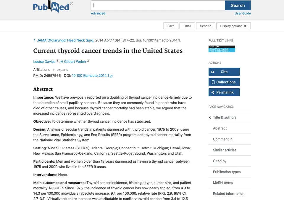 Current thyroid cancer trends in the United States