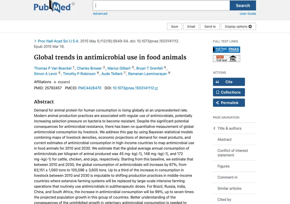 Global trends in antimicrobial use in food animals