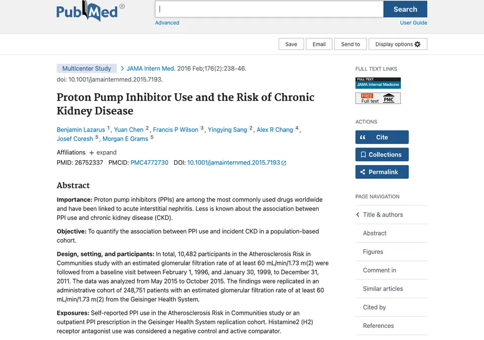 Proton Pump Inhibitor Use and the Risk of Chronic Kidney Disease