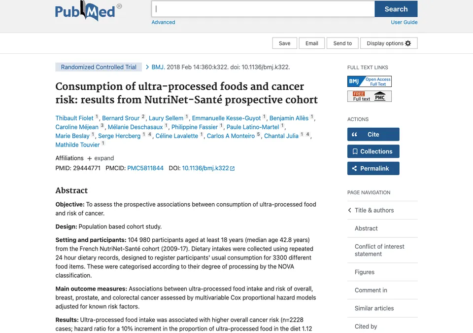 Consumption of ultra-processed foods and cancer risk: results from NutriNet-Santé prospective cohort