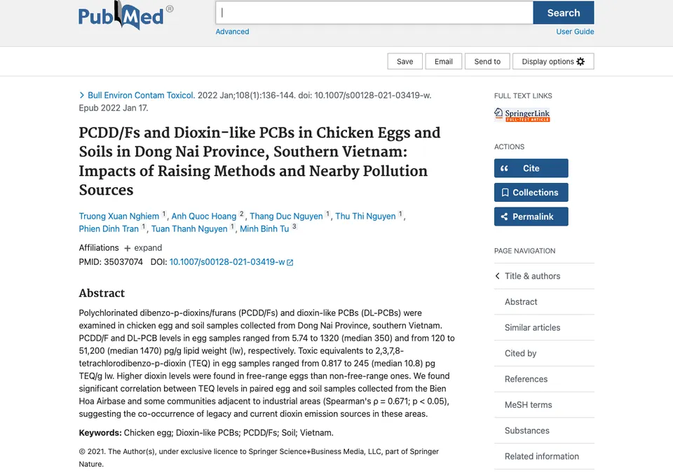 PCDD/Fs and Dioxin-like PCBs in Chicken Eggs and Soils in Dong Nai Province, Southern Vietnam: Impacts of Raising Methods and Nearby Pollution Sources