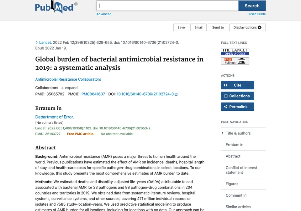 Global burden of bacterial antimicrobial resistance in 2019: a systematic analysis